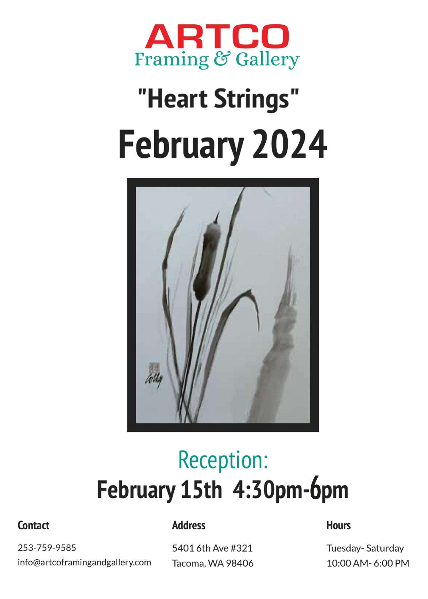 Artco Framing & Gallery Exhibit - Heart Strings - February 2024